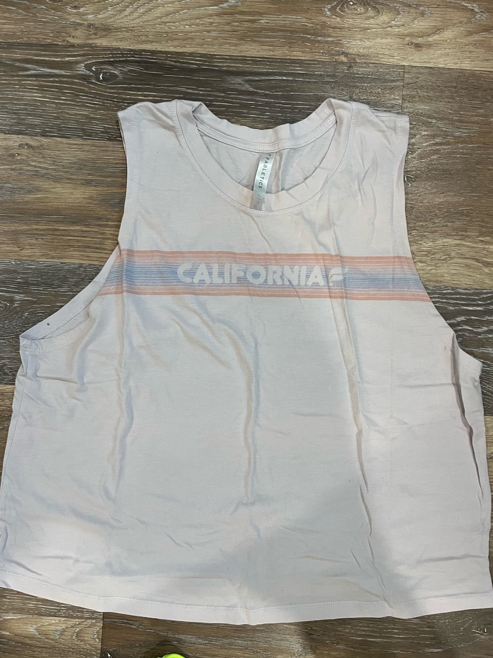 Fabletics Light Pink Graphic Muscle Tank